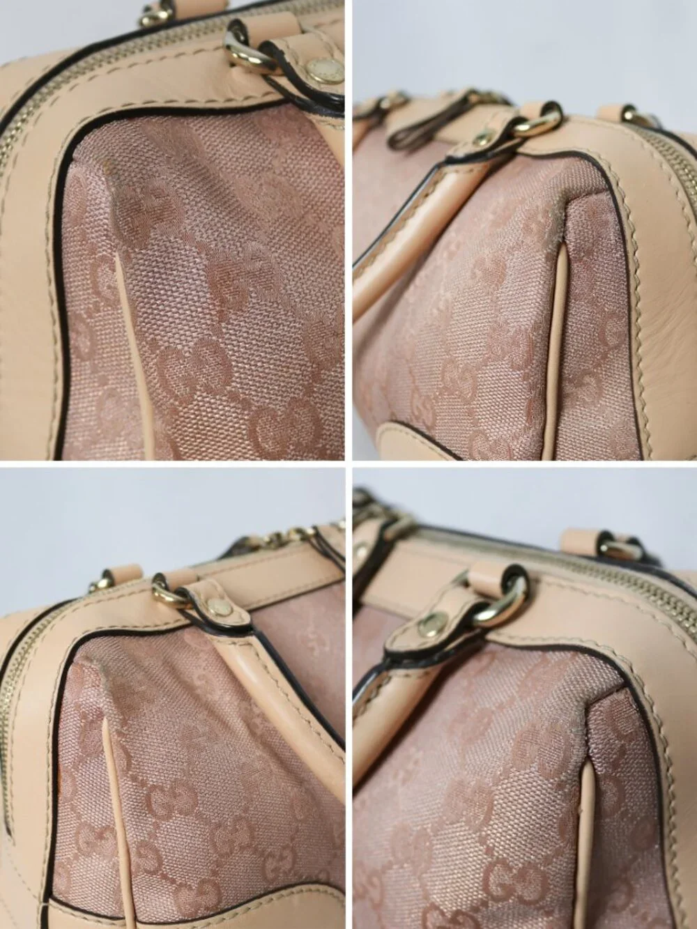 Gucci Lovely Heart pink glittery GG canvas boston bag